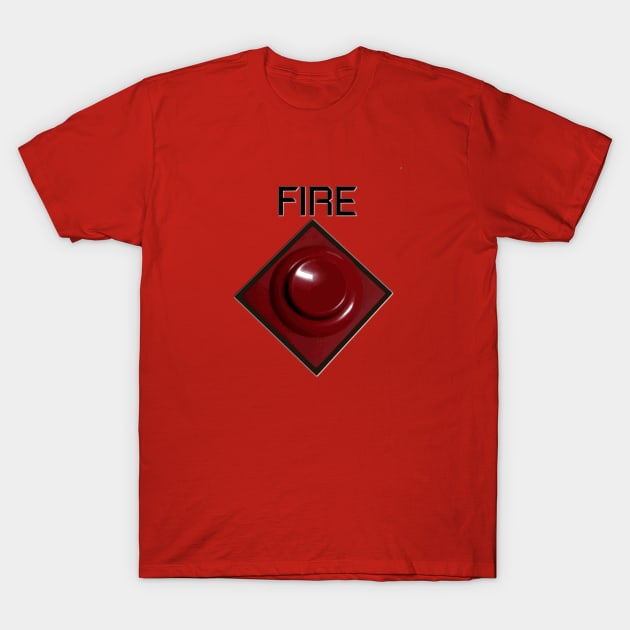 Fire! Arcade Button Shirt T-Shirt by arcadeheroes